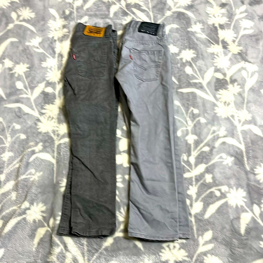EUC Levi’s Grey Jeans-slim 511 & 510 Super Skinny - boys lot of 2 size 8
